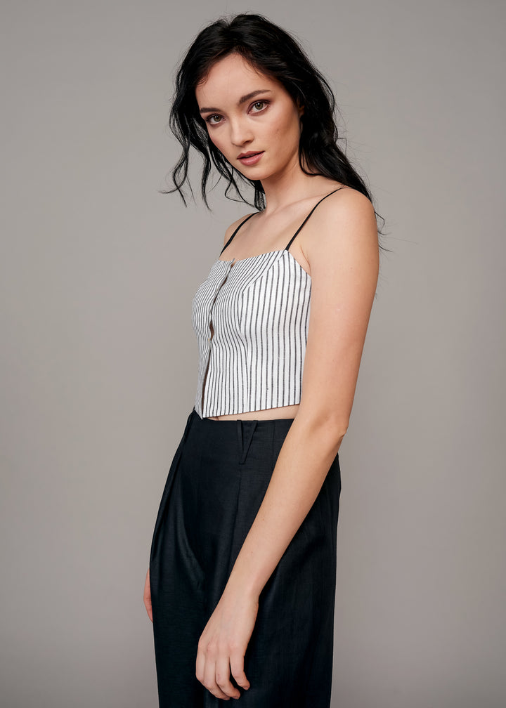 Chablis Striped Crop Top