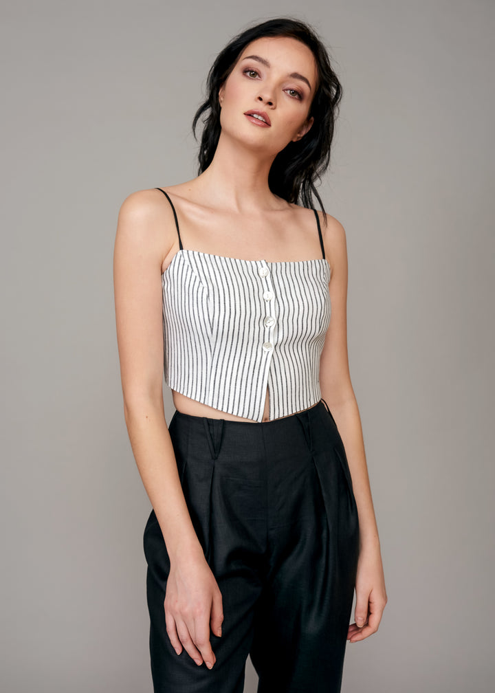 Chablis Striped Crop Top