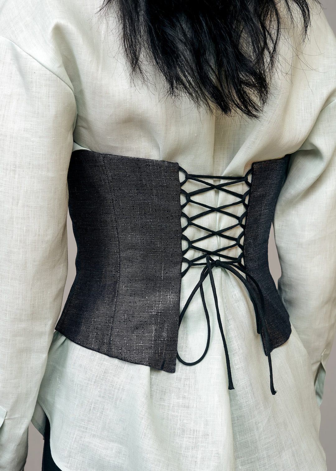 Cabernet Black Metallic Corset