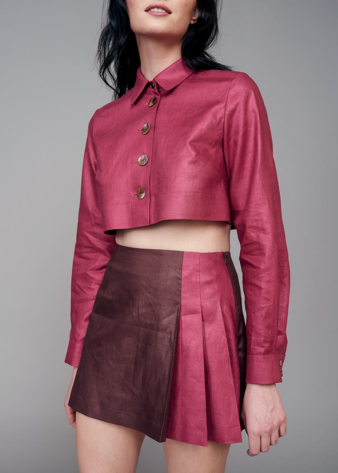 Pinot Noir Mini Pleated Skirt