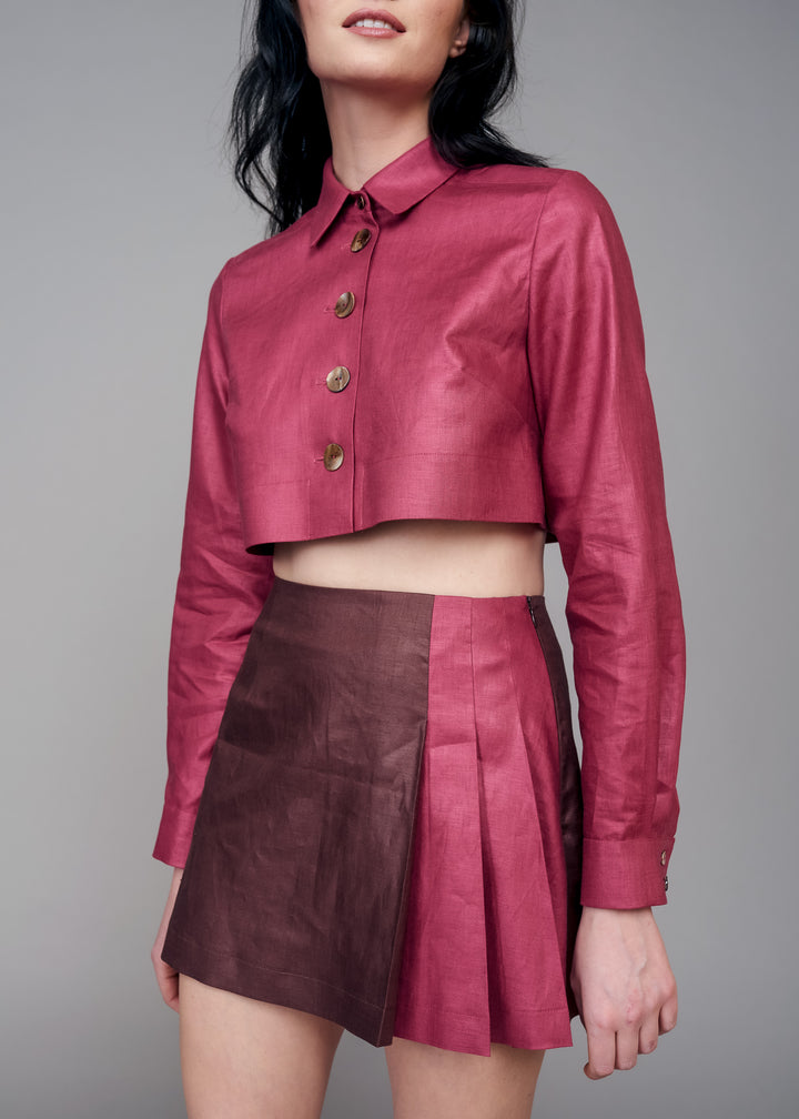 Pinot Noir Mini Pleated Skirt