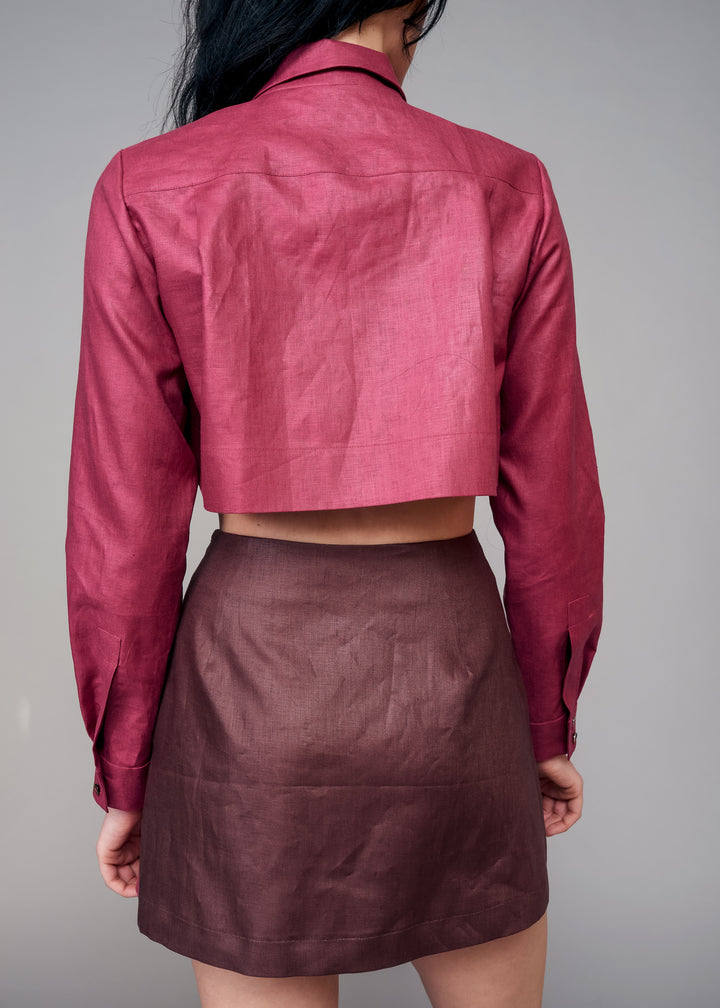 Pinot Noir Mini Pleated Skirt