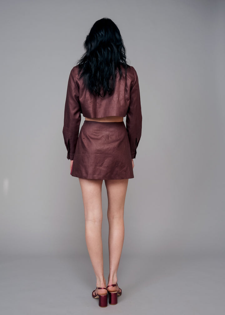 Pinot Noir Mini Pleated Skirt