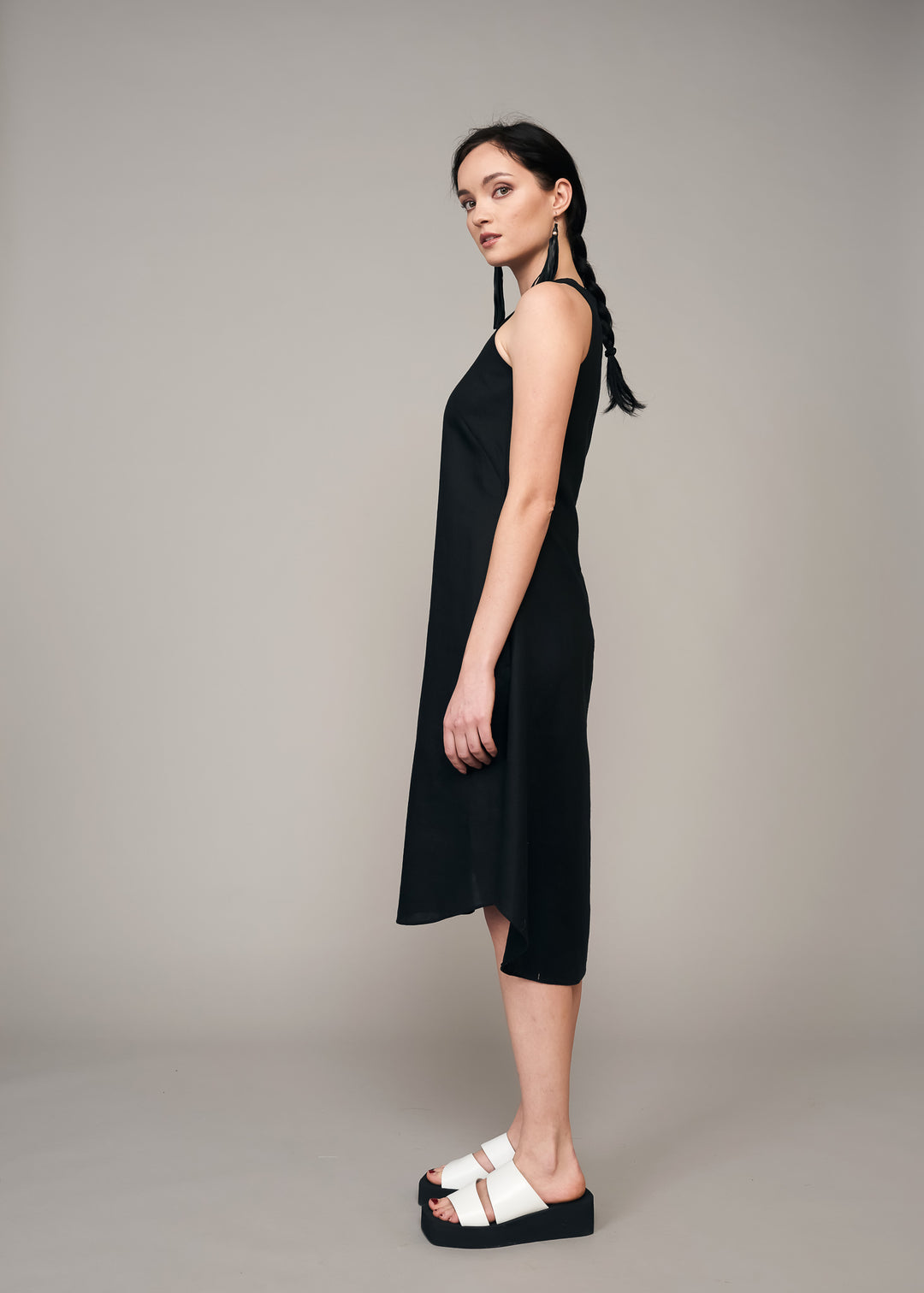 Black Linen Tank Dress S Black Linen Tank Dress S
